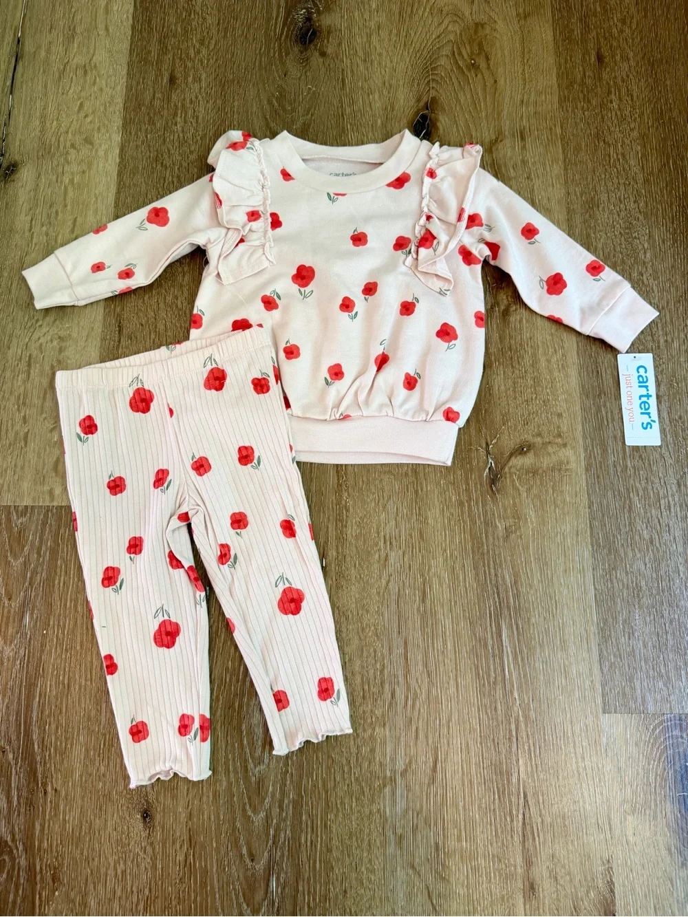 Carter's Pink Floral Ruffle Toddler Set